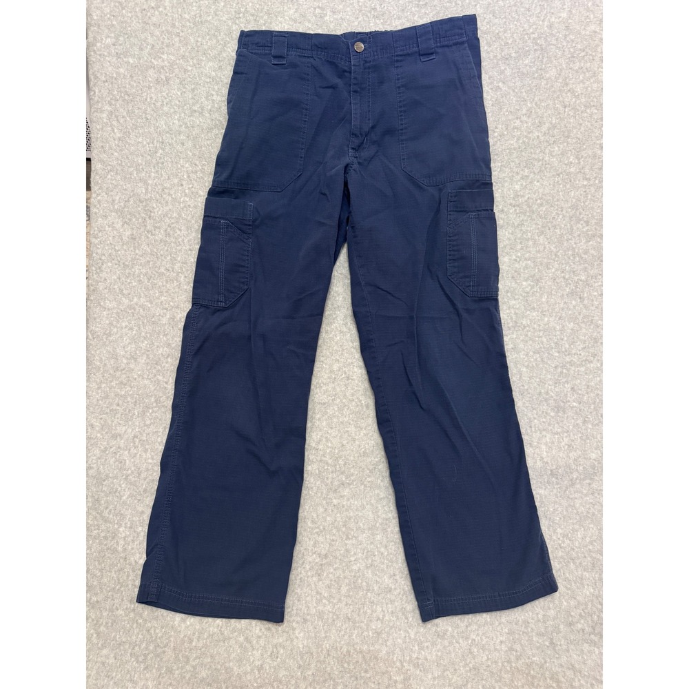 Carhartt Mens Navy Ripstop Cargo Pants Elastic Waist Regular Medium 32x29